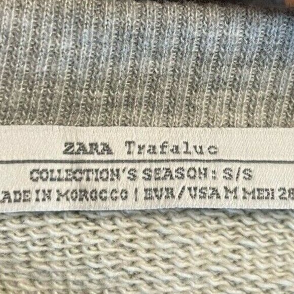 ZARA Cropped Hoodie Gray You Think Big You Get Big Small - Picture 3 of 3